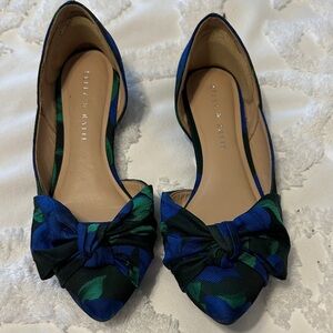 Kelly & Katie Blue and Green Flats with Bow